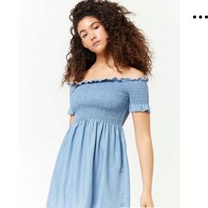 Forever 21 Blue Offshoulder Dress size‎ Small